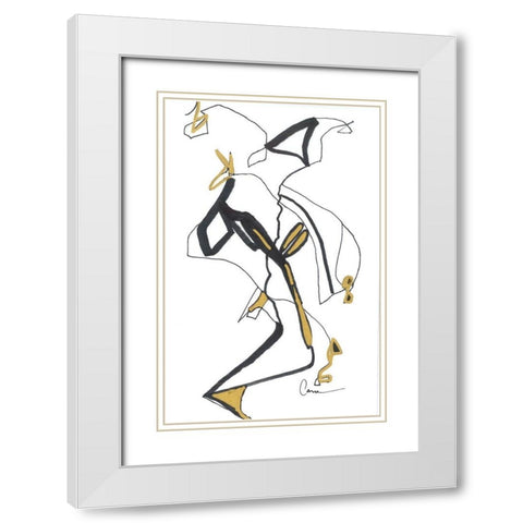 Abstract 101 White Modern Wood Framed Art Print with Double Matting by Carroccio, Lisa