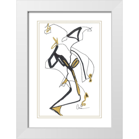 Abstract 101 White Modern Wood Framed Art Print with Double Matting by Carroccio, Lisa