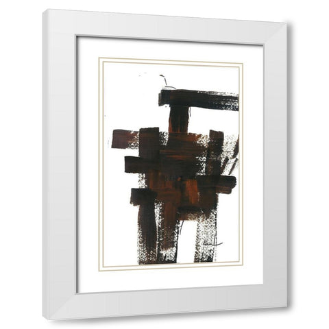 Grid Work II White Modern Wood Framed Art Print with Double Matting by Carroccio, Lisa