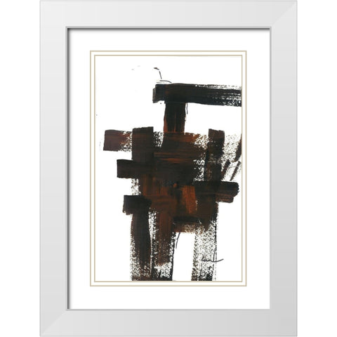 Grid Work II White Modern Wood Framed Art Print with Double Matting by Carroccio, Lisa