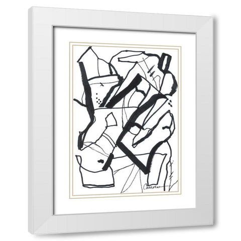 Conflict I White Modern Wood Framed Art Print with Double Matting by Carroccio, Lisa