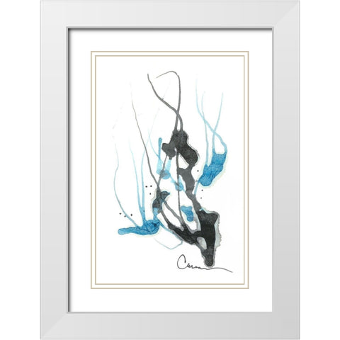 Sea Flower I White Modern Wood Framed Art Print with Double Matting by Carroccio, Lisa