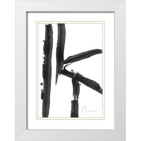 Abstract Line Drawing I White Modern Wood Framed Art Print with Double Matting by Carroccio, Lisa