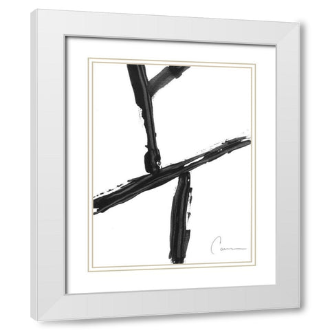 Abstract Line Drawing II White Modern Wood Framed Art Print with Double Matting by Carroccio, Lisa
