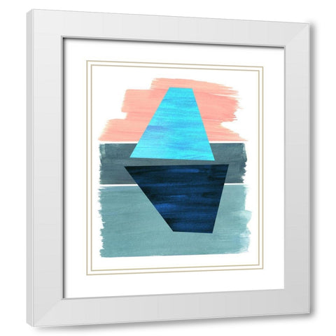 Aquarelle Cone Shapes White Modern Wood Framed Art Print with Double Matting by Inuit