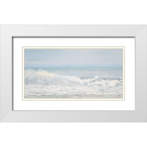 Silver Wave White Modern Wood Framed Art Print with Double Matting by Casey, Anderson