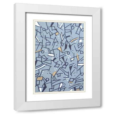 Tribal II White Modern Wood Framed Art Print with Double Matting by Carroccio, Lisa