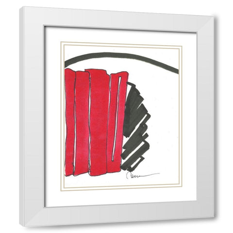 Red and Black Abstract White Modern Wood Framed Art Print with Double Matting by Carroccio, Lisa