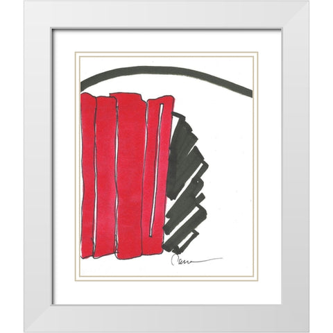 Red and Black Abstract White Modern Wood Framed Art Print with Double Matting by Carroccio, Lisa