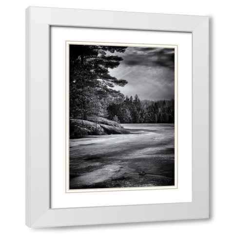 Gull Wing Lake White Modern Wood Framed Art Print with Double Matting by Carson, Brian