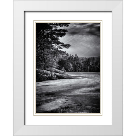 Gull Wing Lake White Modern Wood Framed Art Print with Double Matting by Carson, Brian