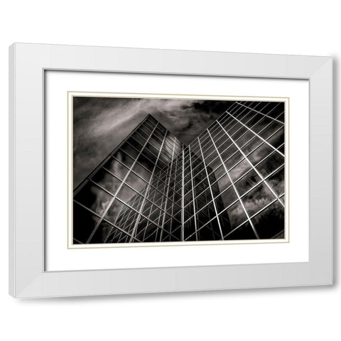 Vertical Office Building White Modern Wood Framed Art Print with Double Matting by Carson, Brian