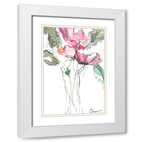 Flower Bouquet White Modern Wood Framed Art Print with Double Matting by Carroccio, Lisa