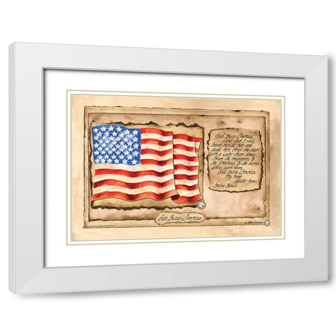God Bless America White Modern Wood Framed Art Print with Double Matting by Alexander, Natalie