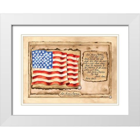 God Bless America White Modern Wood Framed Art Print with Double Matting by Alexander, Natalie