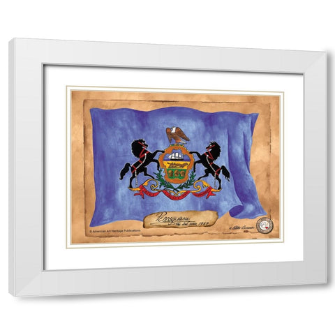Pennsylvania-Solo with background White Modern Wood Framed Art Print with Double Matting by Alexander, Natalie