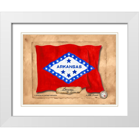 Arkansas-Solo with background  White Modern Wood Framed Art Print with Double Matting by Alexander, Natalie