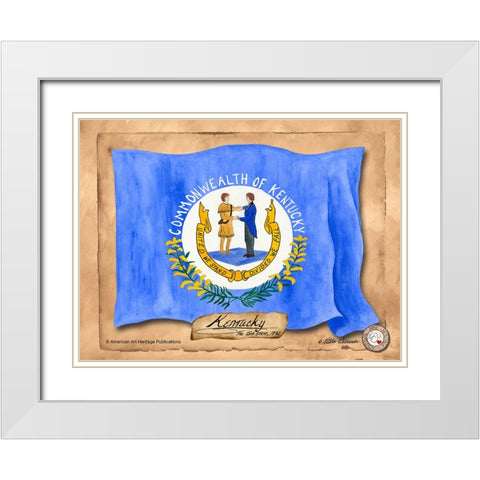 Kentucky-Solo with background White Modern Wood Framed Art Print with Double Matting by Alexander, Natalie