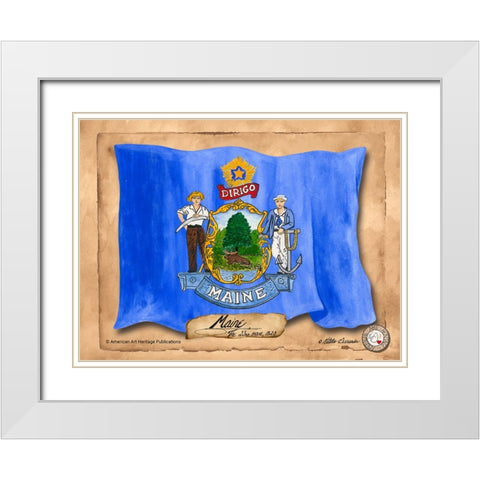 Maine-Solo with background White Modern Wood Framed Art Print with Double Matting by Alexander, Natalie