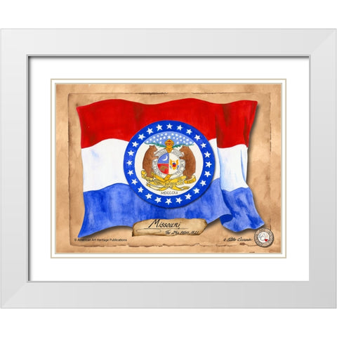 Missouri-Solo with background White Modern Wood Framed Art Print with Double Matting by Alexander, Natalie