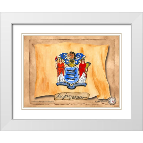 New Jersey-Solo with background White Modern Wood Framed Art Print with Double Matting by Alexander, Natalie