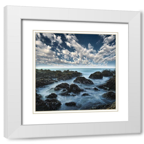 Ocean Seatide I, Color White Modern Wood Framed Art Print with Double Matting by Anonymous
