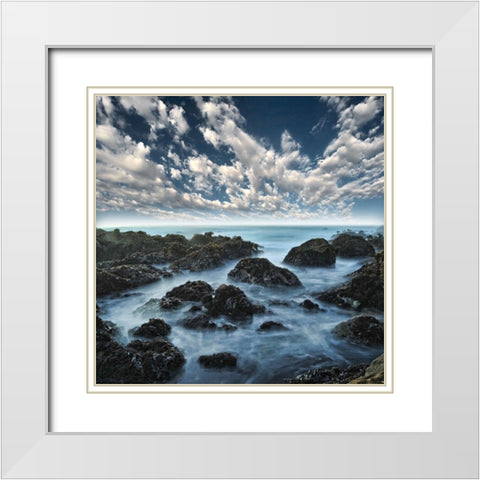 Ocean Seatide I, Color White Modern Wood Framed Art Print with Double Matting by Anonymous