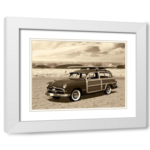 Vintage Woody Sepia White Modern Wood Framed Art Print with Double Matting by Anonymous