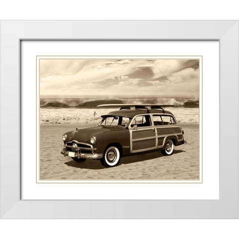 Vintage Woody Sepia White Modern Wood Framed Art Print with Double Matting by Anonymous