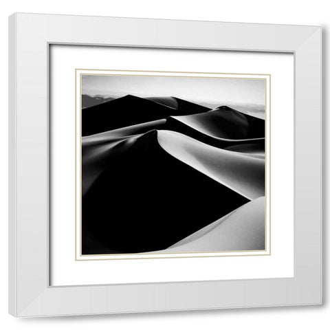 Sand Dunes White Modern Wood Framed Art Print with Double Matting by Anonymous