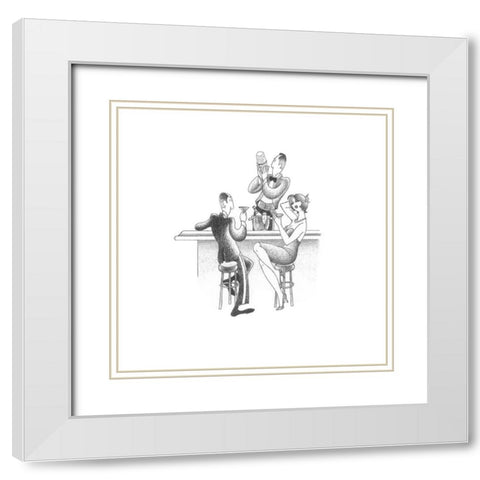Lets Do Cocktails White Modern Wood Framed Art Print with Double Matting by Vilar, Roger