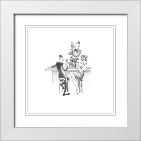 Lets Do Cocktails White Modern Wood Framed Art Print with Double Matting by Vilar, Roger
