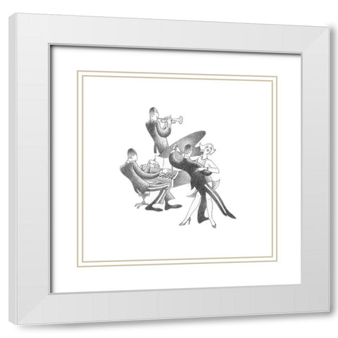 Lets Dance White Modern Wood Framed Art Print with Double Matting by Vilar, Roger