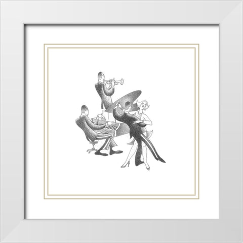 Lets Dance White Modern Wood Framed Art Print with Double Matting by Vilar, Roger