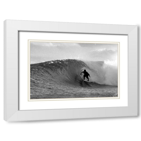 Pipeline III White Modern Wood Framed Art Print with Double Matting by Anonymous