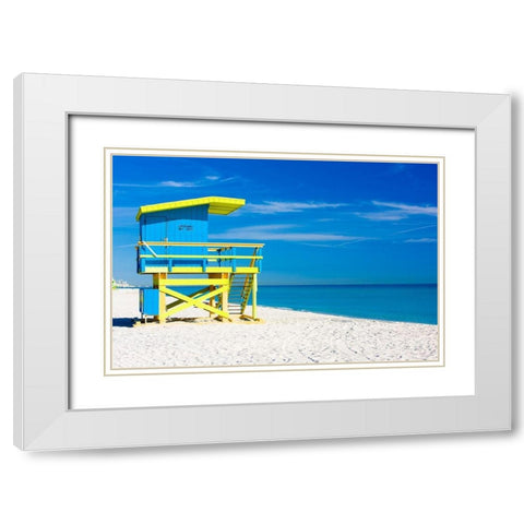 Lifeguard Stand III, Color White Modern Wood Framed Art Print with Double Matting by Anonymous