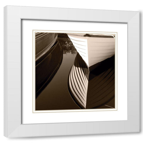 Hull Reflection  White Modern Wood Framed Art Print with Double Matting by Brown, Bob