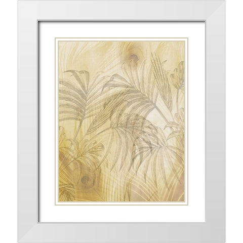 Feather Background White Modern Wood Framed Art Print with Double Matting by Anonymous
