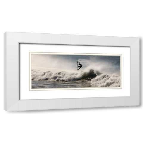 Super Surfer White Modern Wood Framed Art Print with Double Matting by Anonymous