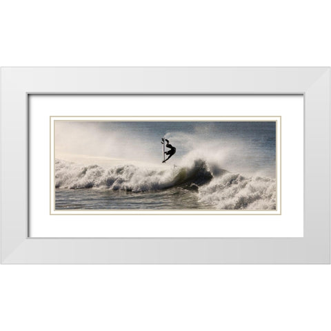 Super Surfer White Modern Wood Framed Art Print with Double Matting by Anonymous