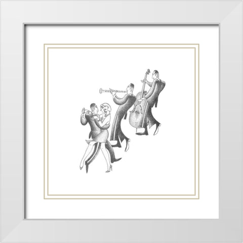 Follow The Rhythms White Modern Wood Framed Art Print with Double Matting by Vilar, Roger