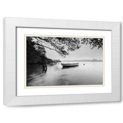 Breezy Morning White Modern Wood Framed Art Print with Double Matting by Anonymous