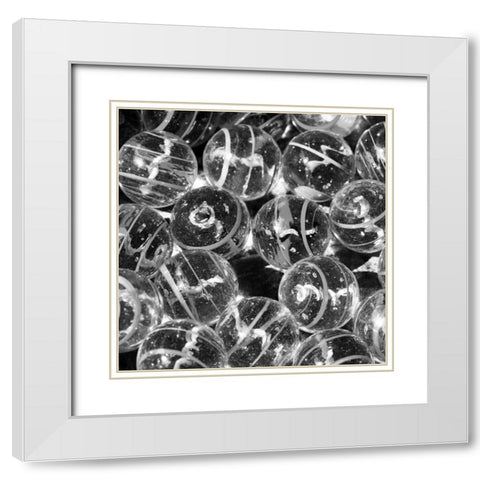 Glass Marbles II White Modern Wood Framed Art Print with Double Matting by Anonymous
