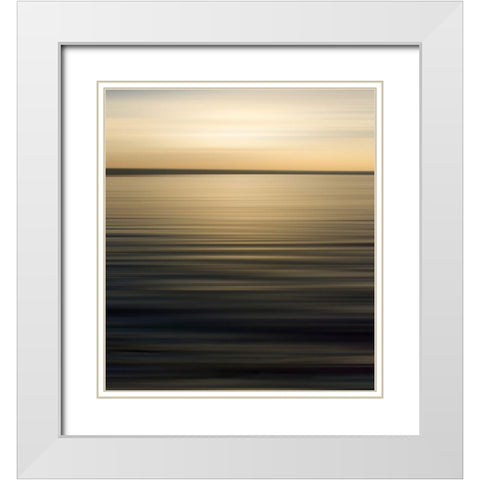 Still Waters, Golden I White Modern Wood Framed Art Print with Double Matting by Anonymous