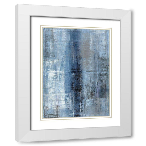 Cerulean Texture I White Modern Wood Framed Art Print with Double Matting by Tice, C.