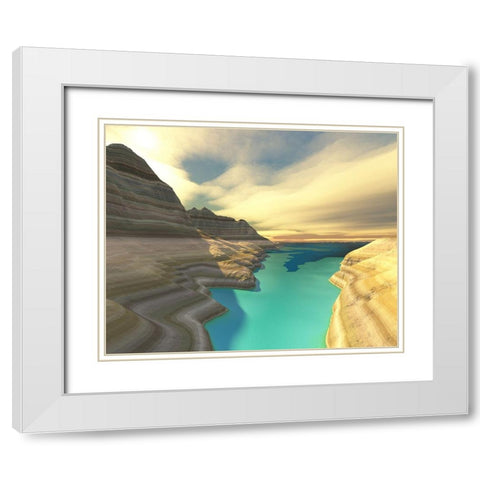 Majestic Canyon I White Modern Wood Framed Art Print with Double Matting by Anonymous