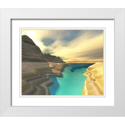 Majestic Canyon I White Modern Wood Framed Art Print with Double Matting by Anonymous