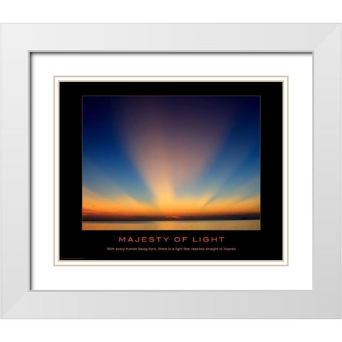 Majesty of Light White Modern Wood Framed Art Print with Double Matting by Anonymous