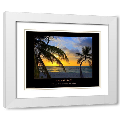 Imagine White Modern Wood Framed Art Print with Double Matting by Anonymous