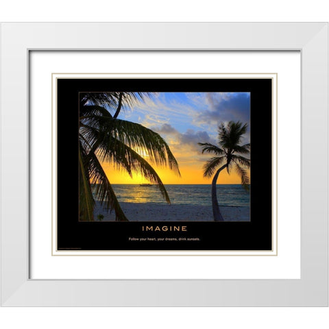 Imagine White Modern Wood Framed Art Print with Double Matting by Anonymous